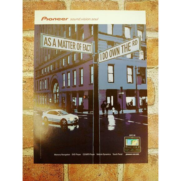 2004 Pioneer AVIC-N1 Print Ad Street Signs Crossroads Matter of Fact Own Road - Picture 3 of 7